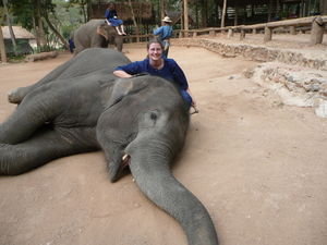 Sandra and her elephant, Wanalee