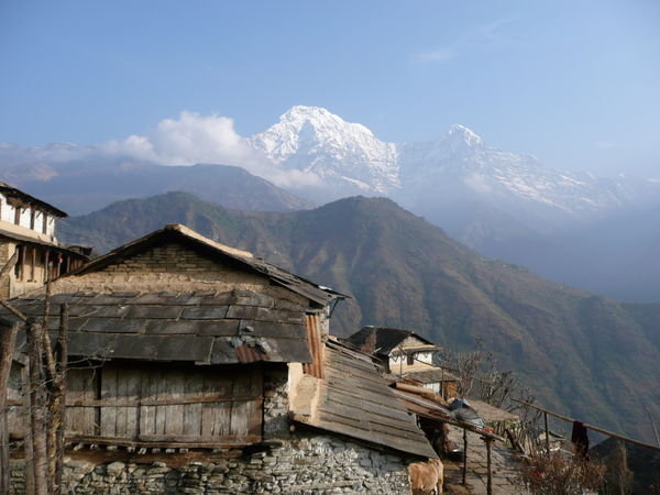 View of the mountains from Ghandruk