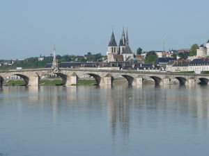 View over the Loire river of Blois