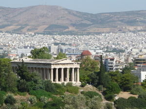 View of the Temple of Hephaestus from the Acropolis, Athens