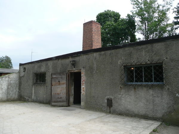 Restored gas chamber/crematoria, Auschwitz I, Poland