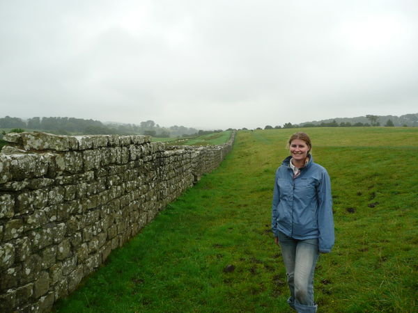 Sandra at Hadrian's wall, Scots border