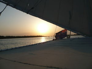 Sunset on the Nile in our "Kiwi" felucca
