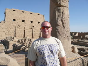 The ram style sphinxs lining the entrance to Karnak Temple, Luxor