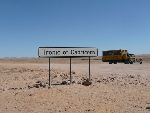 On the road at the Tropic of Capricorn, Namibia