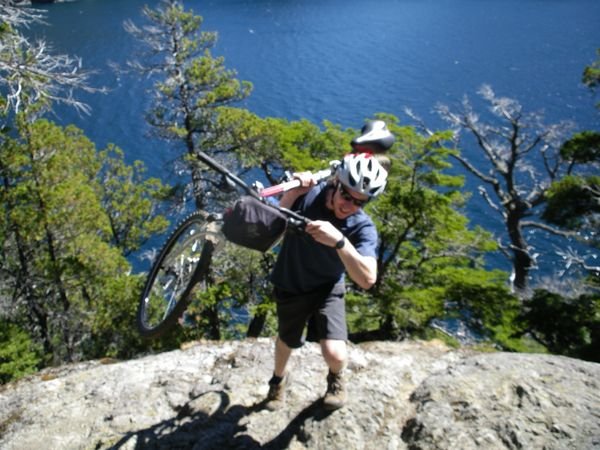 Tim being hardcore with a mountain bike