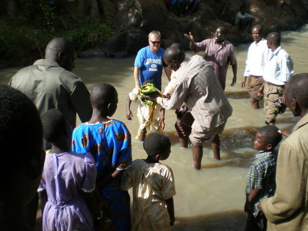 Baptizing in the river