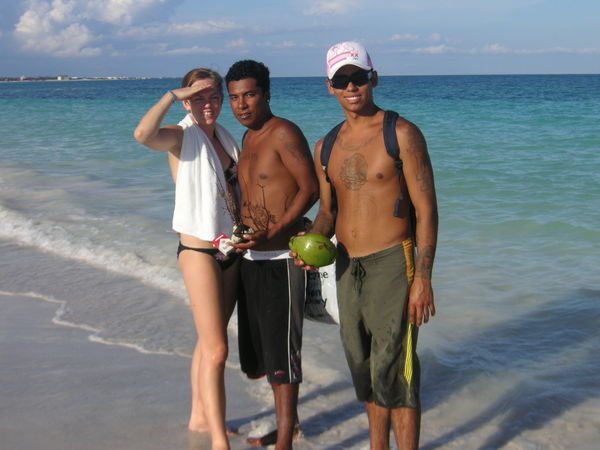 The Tulum beach with our two new friends