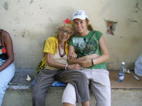 Jen with the famous Cuban cigar grandma
