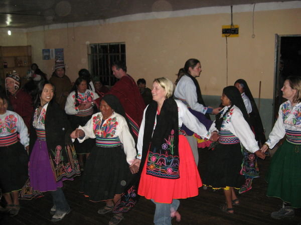 Dancing in traditional dress on Amantani Island