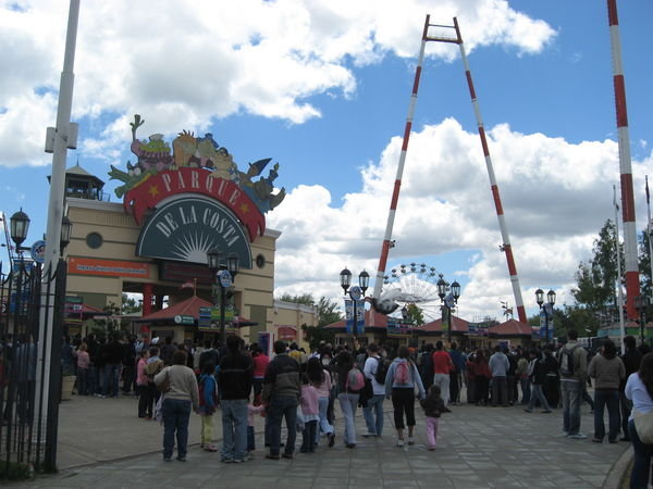 A huge funpark next to the station of the Tren de la Costa