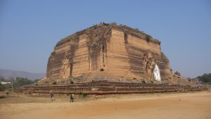 Cracked, unfinished, potentially biggest stupa in the world