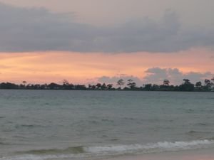 Sunset from the beach at Sihanoukville