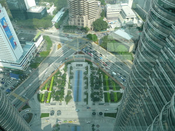 Views down from the sky bridge, Petronas Towers
