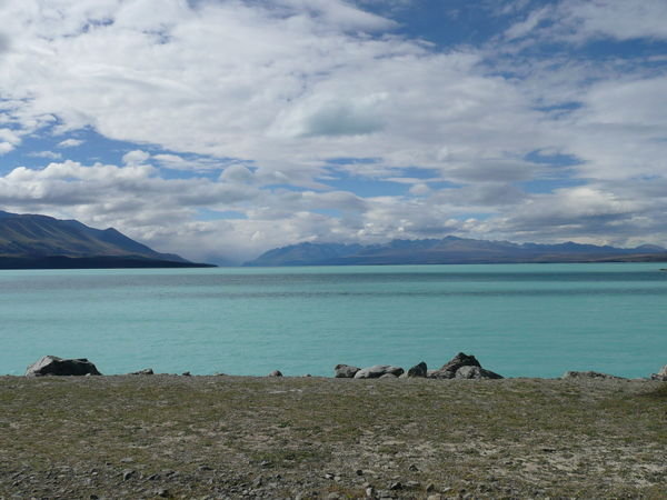 Lake Tekapo, look at those blue waters!