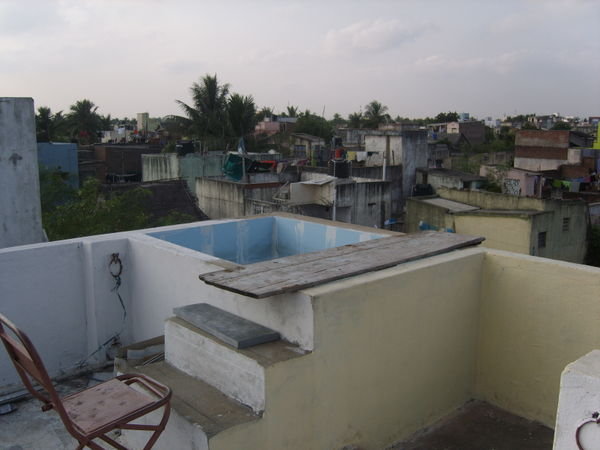 Baptism pool on top of the roof