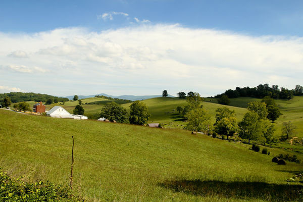 Rolling hills in Virginia