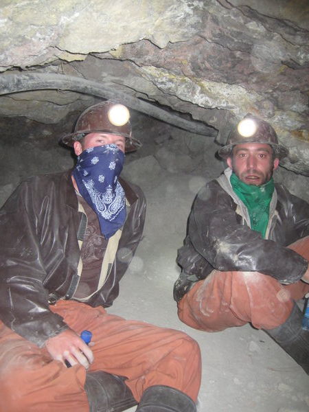 In the mines in Potosi, Bolivia