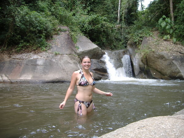 me at swimming in a beautiful waterfall