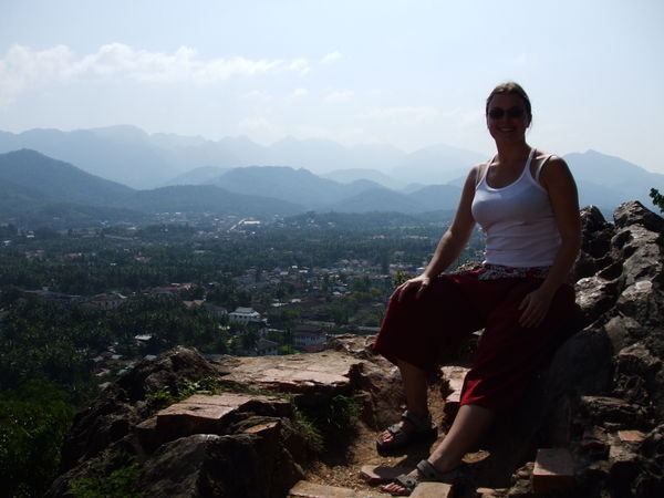 Me on Phu Si Hill - its so sunny that unfortunately the photo didn't turn out too well