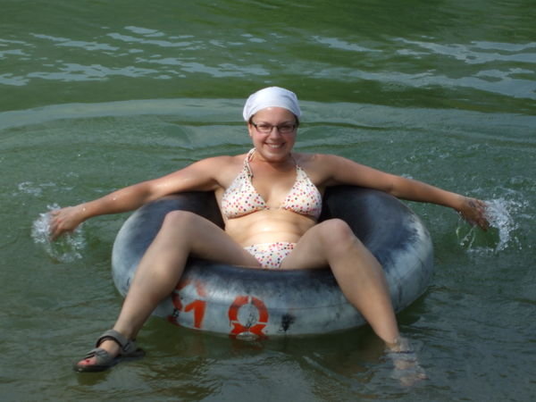 Me floating along the river