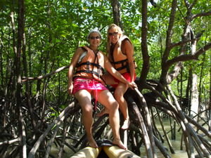 Me and Kim in the mangrove forest during our sea canoeing trip