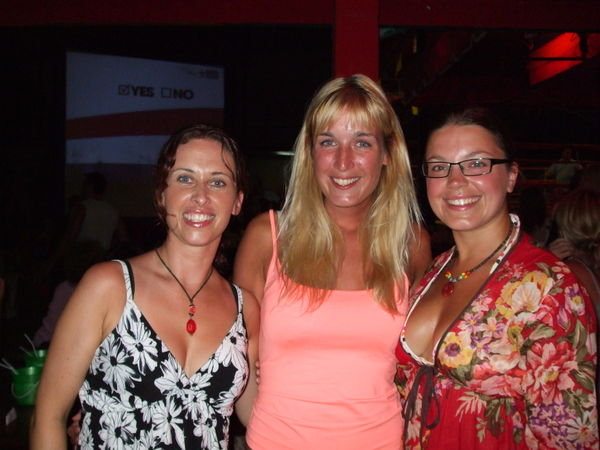 Me, Kim and Donna on a night out at the Reggae Bar