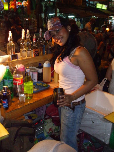 Our barmaid on Khao San Rd