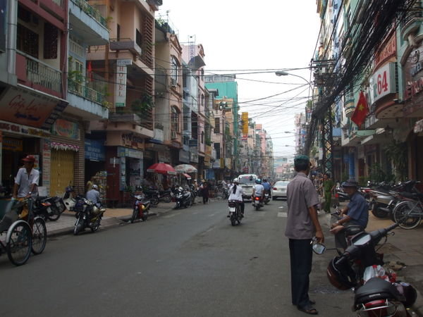 One of the streets in the budget area of Ho Chi Minh
