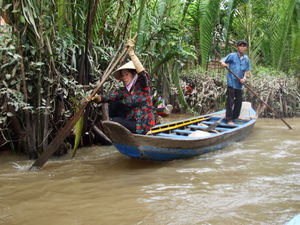These boats were what we went through the My Tho backwaters on