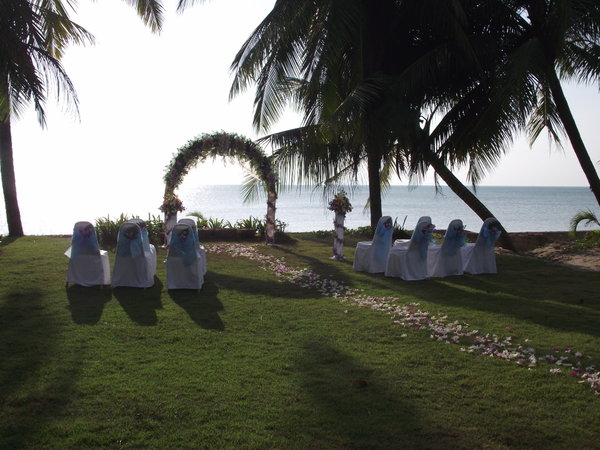 Chairs laid out for the ceremony