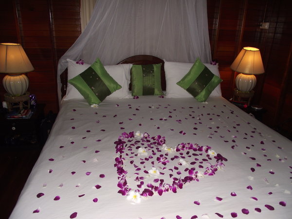 flowers on the bed