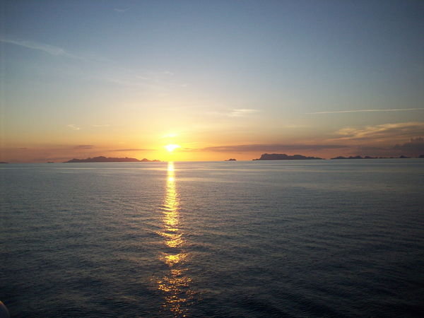 sun set on ferry to ko phangan