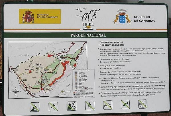 Mt Teide National Park Sign