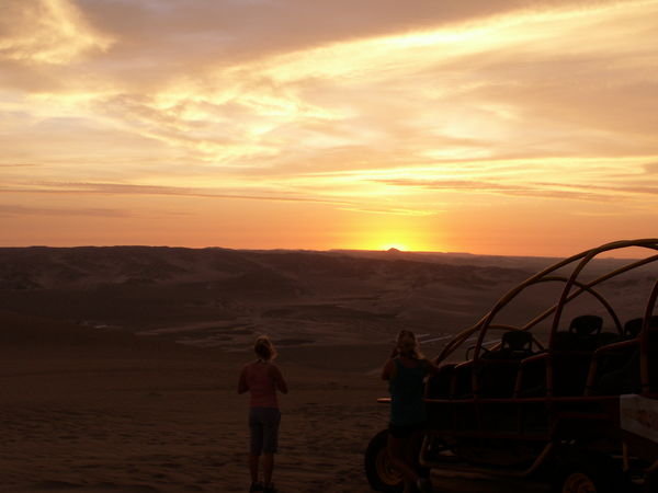 Sun setting over the desert