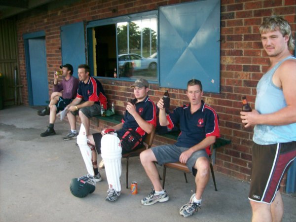 The boys prepare for a grewling innings