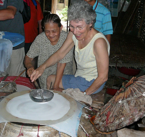 Making rice paper in Vietnam