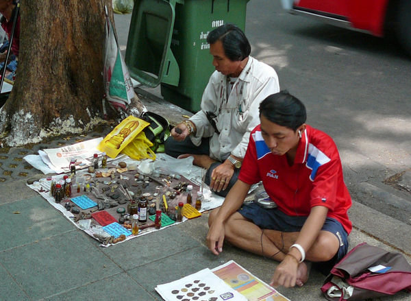 Sellers at the amulet market
