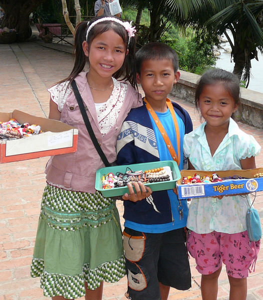 Kids selling trinkets