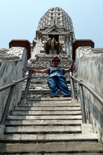 Climbing back down Wat Arun