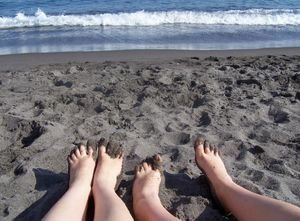 Feet in Black Sand