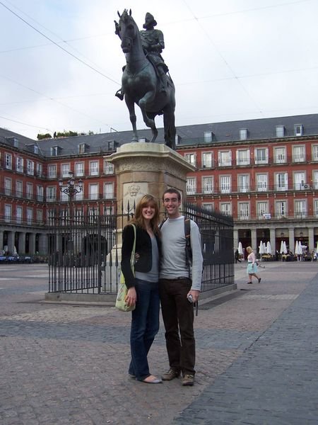 Brandon and Me at La Plaza Mayor in Madrid