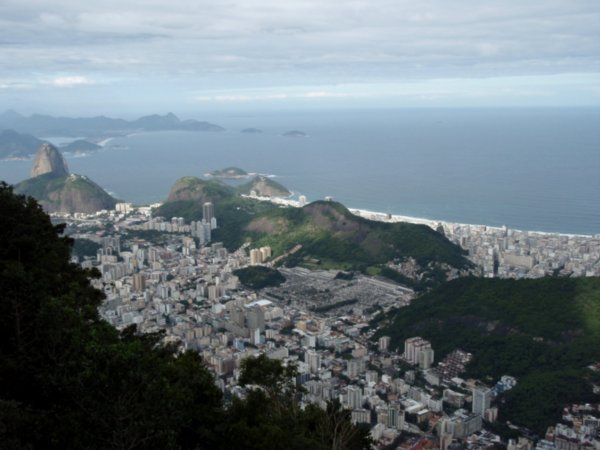 View of the city with Sugarloaf and Copacabana in the distance