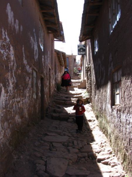Little cobbled streets of Isla Taquile