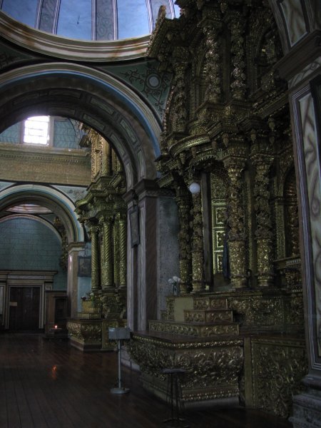 Inside the Church of El Sagrario, one of the many chruches in Quito
