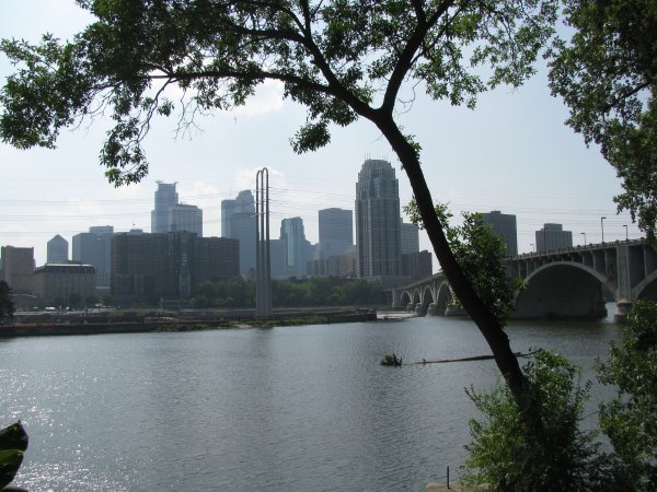 Downtown Minneapolis on the banks of the Mississippi