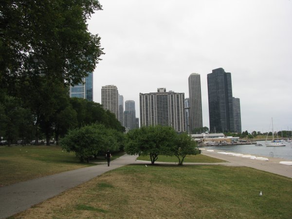 Walking through Grant Park in our mad dash around Chicago