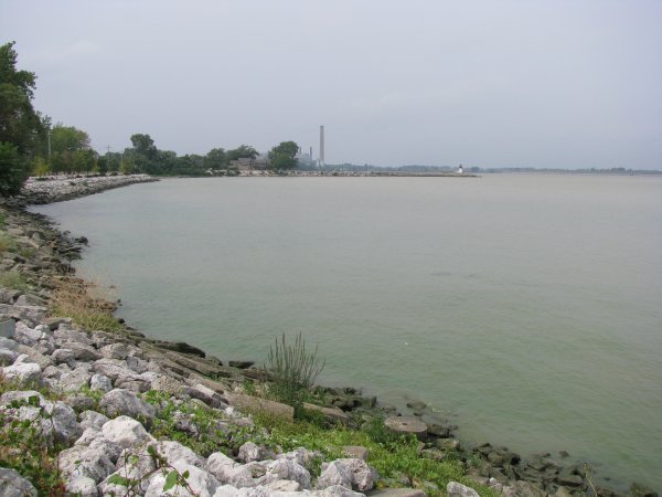 Lake Erie, and the industrial area in the background