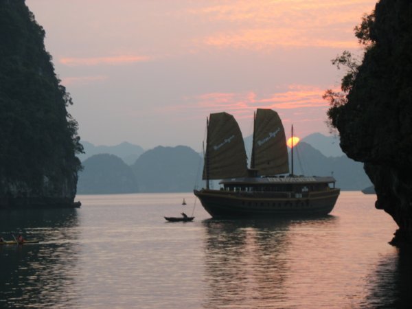 We travelled virtually the whole length of Vietnam, but this was our favourite photo from Halong Bay