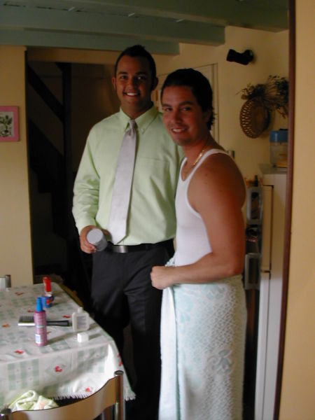Me and turkey in the apartment we rented, getting ready for the wedding.